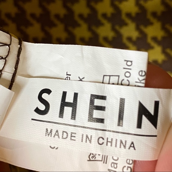 SHEIN Square Neck Houndstooth A-Line Dress - Picture 5 of 6